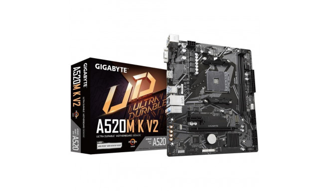 Gigabyte Mainboard||AMD A520|SAM4|Micro-ATX|Memory DDR4|Memory slots 2|1xPCI-Express 3.0 1x|1xPCI-Ex