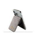 Guess Universal Metal Script MagSafe Cardslot Wallet Case Pink