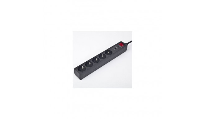 EnerGenie Surge Protector SPG5-C-10/ 3 m/ 5 Sockets/ Black