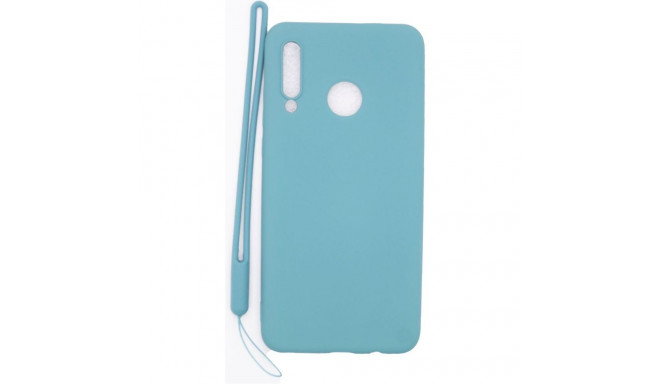 Evelatus Huawei P30 Lite Soft Touch Silicone Case with Strap Blue