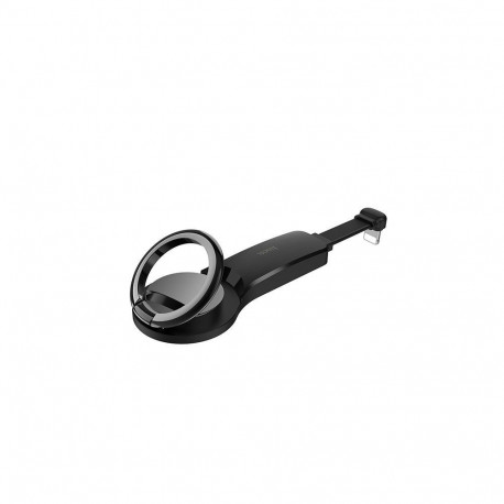 Hoco Lightning to 2 x Lightning + ring holder Black