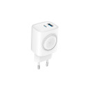Evelatus PowerSync 2-in-1 Laadija 20W Juhtmevaba Kahe USB-ga Valge
