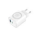 Evelatus PowerSync 2-in-1 Laadija 20W Juhtmevaba Kahe USB-ga Valge