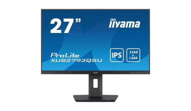 iiyama 27” WQHD IPS technology panel with 150mm height adjustable stand and 100Hz refresh rate