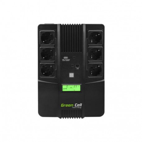 Green Cell AiO 800VA LCD uninterruptible power supply (UPS) Line-Interactive 0.8 kVA 480 W 6 AC outl