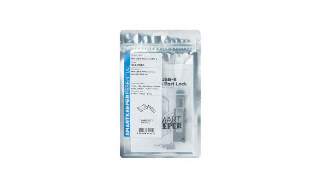 Smartkeeper UL04PKGY port blocker Port blocker + key Mini-USB Type-B Grey Plastic 1 pc(s)