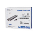 LogiLink UA0307 interface hub USB 3.2 Gen 1 (3.1 Gen 1) Type-A 5000 Mbit/s Aluminium