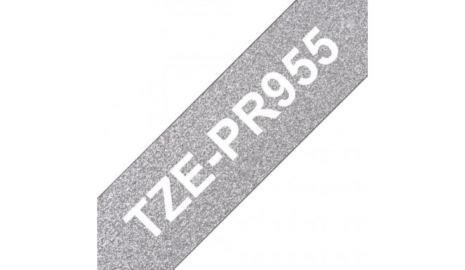Brother TZE-PR955 label-making tape White on silver