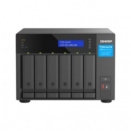 QNAP TVS-H674T-I5-32G NAS/storage server Tower Intel® Core™ i5 i5-12400 32 GB DDR4 HDD QNAP QTS Blac