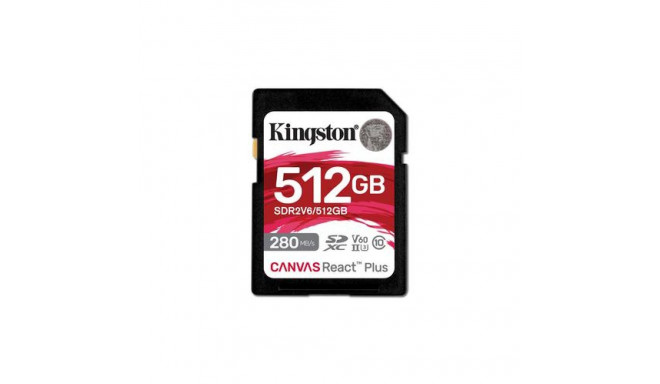 Kingston Technology 512GB Canvas React Plus SDXC UHS-II 280R/150W U3 V60 for Full HD/4K