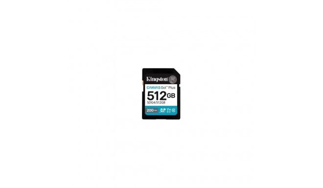 Kingston Technology 512GB SDXC Canvas Go Plus Gen4 200MB/s C10 UHS-I U3 V30