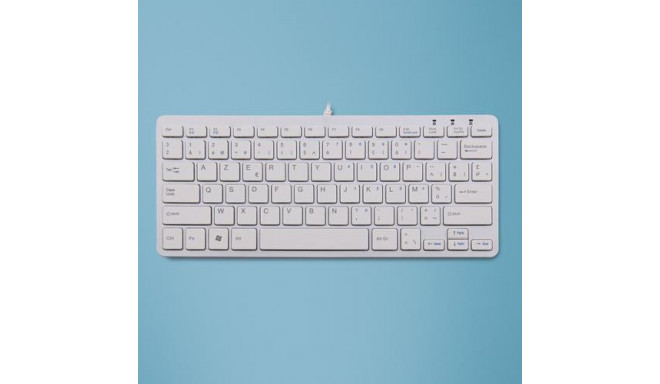 R-Go Tools Ergonomic keyboard R-Go Compact, compact keyboard, flat design, AZERTY (BE), wired, white
