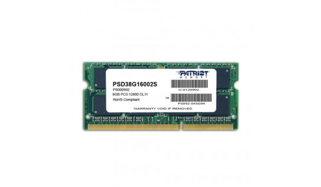 Patriot Memory 8GB PC3-12800 memory module 1 x 8 GB DDR3 1600 MHz