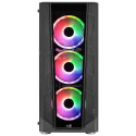 Aerocool PRISMBKV3 PC Case ATX Black 4 Fans ARGB Front Side Side Tempered Glass