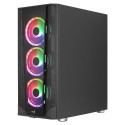 Aerocool PRISMBKV3 PC Case ATX Black 4 Fans ARGB Front Side Side Tempered Glass