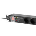 Lanberg PDU-PRO-07F-0200-BK power distribution unit (PDU) 6 AC outlet(s) 1U Black