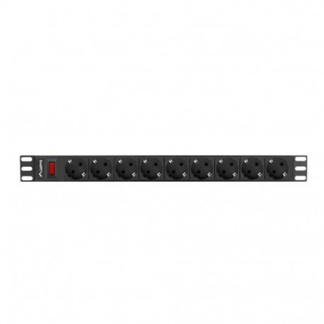 Lanberg PDU-09F-0300-BK power distribution unit (PDU) 9 AC outlet(s) 1U Black, Grey