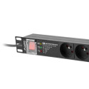 Lanberg PDU-PRO-07E-0200-BK power distribution unit (PDU) 6 AC outlet(s) 1U Black