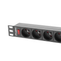 Lanberg PDU-09E-0300-BK power distribution unit (PDU) 9 AC outlet(s) 1U Black