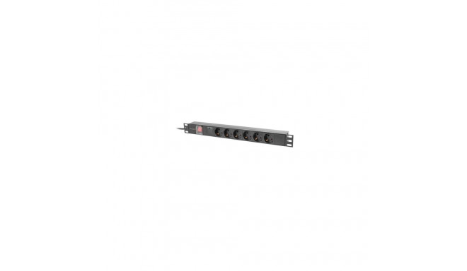 Lanberg PDU-06F-0200-BK power distribution unit (PDU) 6 AC outlet(s) 1U Black