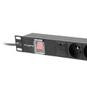 Lanberg PDU-06E-0200-BK power distribution unit (PDU) 6 AC outlet(s) 1U Black