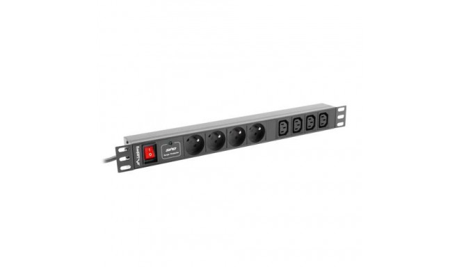 Lanberg PDU-04E04I-0200-IEC-BK power distribution unit (PDU) 4 AC outlet(s) 1U Black