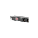Lanberg PDU-06F-0200-BK power distribution unit (PDU) 6 AC outlet(s) 1U Black