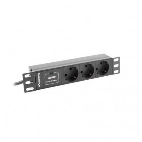 Lanberg PDU-03F-0200-BK power distribution unit (PDU) 3 AC outlet(s) 1U Black