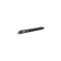 Lanberg PDU-06F-0200-BK power distribution unit (PDU) 6 AC outlet(s) 1U Black