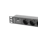 Lanberg PDU-03F-0200-BK power distribution unit (PDU) 3 AC outlet(s) 1U Black
