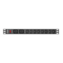 Lanberg PDU-02I1908I-0200-C20-BK power distribution unit (PDU) 10 AC outlet(s) 1U Black