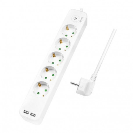 LogiLink LPS249U power extension 1.5 m 5 AC outlet(s) Indoor White
