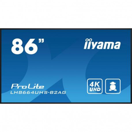 iiyama LH8664UHS-B2AG Signage Display Digital signage flat panel 2.18 m (86") Wi-Fi 500 cd/