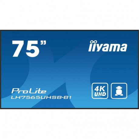 iiyama LH7565UHSB-B1 Signage Display Kiosk design 189.2 cm (74.5") LED Wi-Fi 800 cd/m² 4K Ultra