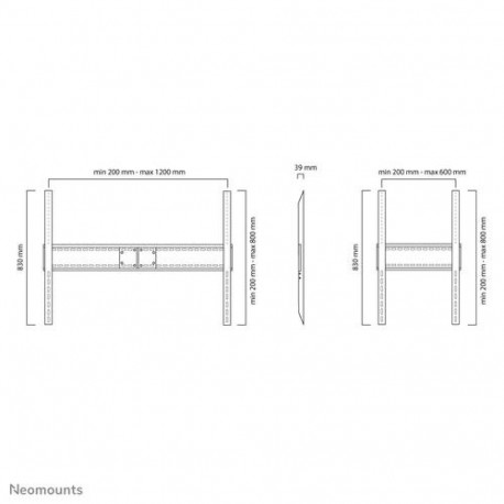 Neomounts LFD-W1500 TV mount wall 60-100" - fixed - landscape and portrait
