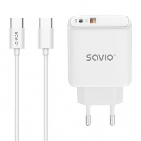 Savio LA-10 mobile device charger Mobile phone, Telephone, Universal White USB Fast charging