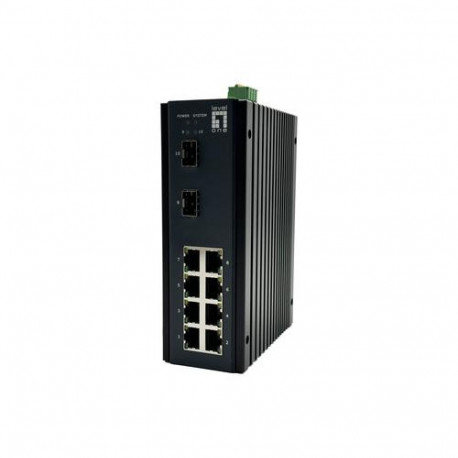 LevelOne 10-Port L2 Plus Managed Gigabit Industrial Switch, 8x 1GbE RJ45, 2x 1/2.5GbE SFP, DIN-Rail,