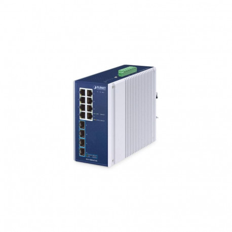 PLANET IP30 Industrial 8-Port Unmanaged Gigabit Ethernet (10/100/1000) Aluminium, Blue