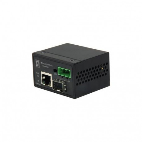 LevelOne RJ45 to SFP Fast Ethernet Industrial Media Converter, -40°C to 75°C