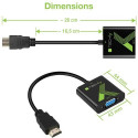 Techly Cable Converter Adapter HDMI to VGA with Audio IDATA HDMI-VGA2A