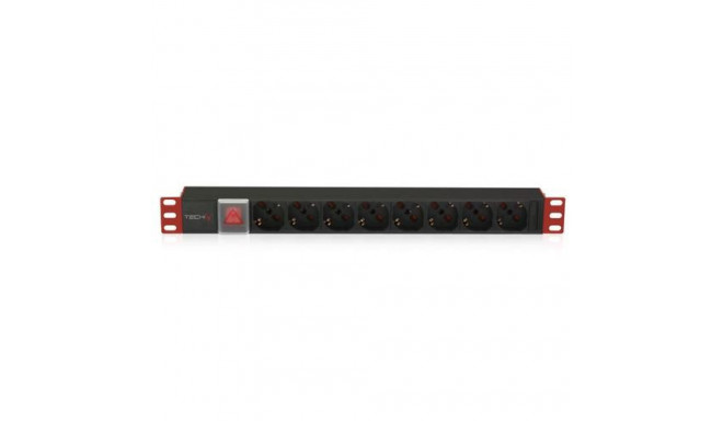 Techly I-CASE STRIP-18C20 power distribution unit (PDU) 8 AC outlet(s) 1U Black, Red