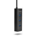 Axagon HUE-S2BL interface hub USB 3.2 Gen 1 (3.1 Gen 1) Type-A 5000 Mbit/s Black