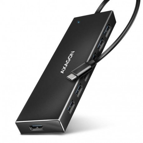 Axagon HUE-F7C 7x USB 3.2 Gen 1 ALU FLAT hub micro power IN 30cm USB-C USB 3.2 Gen 1 (3.1 Gen 1) Typ