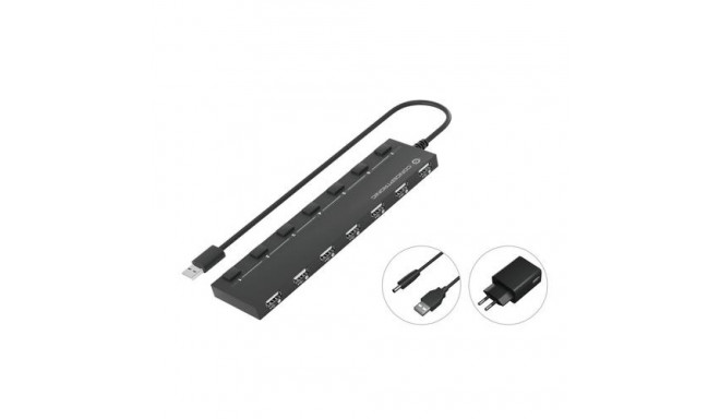 Conceptronic HUBBIES 7-Port USB 2.0 Hub with Power Adapter
