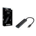 Conceptronic HUBBIES 4-Port USB 3.0 Hub, 2 USB-C &amp; 2 USB-A ports, aluminum case, USB-C conne