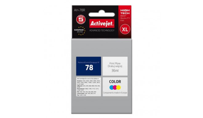 Activejet Ink AH-78R for HP printer, Replacement HP 78 C6578D; Premium; 36 ml; colour