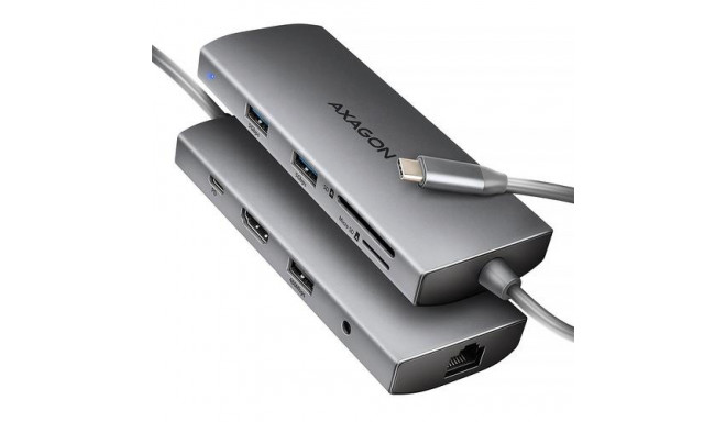 Axagon HMC-8HLSA laptop dock/port replicator Wired USB 3.2 Gen 1 (3.1 Gen 1) Type-C Grey