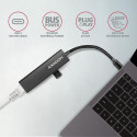 Axagon HMC-GL3A USB-C-Hub 3x USB-A Gbit-LAN schwarz USB 3.2 Gen 1 (3.1 Gen 1) Type-C 5000 Mbit/s Bla