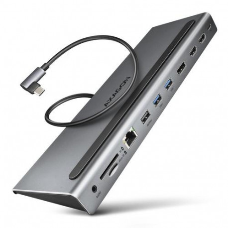 Axagon HMC-4KX3 USB 5Gbps hub, 3x USB-A, 2x HDMI, DP, RJ-45, SD/microSD, audio, PD 100W