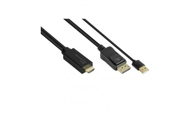 Alcasa HDMI-DP020 video cable adapter 2 m HDMI Type A (Standard) DisplayPort Black